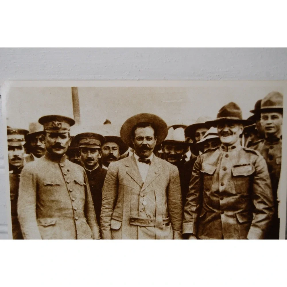 Pancho Villa postcard Agustin Casasola 1914 image of Obregon,‎ Villa & Pershing